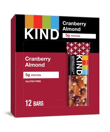 KIND Nut Bars Cranberry Almond 1.4 Ounce 24 Count Gluten Free Low Glycemic Index 5g Protein