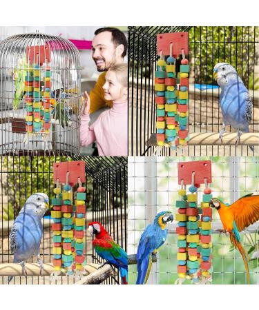 MQUPIN Bird Chewing Toy for Small Parrots - Multicolored Wooden Blocks - Ideal for Cockatiels & African Greys (S-20 inch) - Buy Online on SooperMarket.com