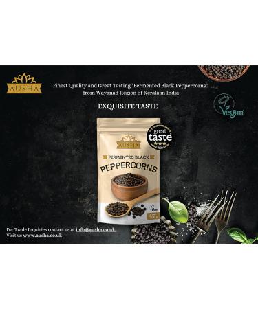 Ausha Organic Fermented Black Peppercorns Whole 200g - Cooking - Great Taste Award 2022 Winner - Buy Online on SooperMarket.com