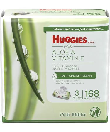 Baby Wipes Huggies Aloe & Vitamin E UNSCENTED 3 Flip-Top Packs 168 Count Unscented 168 count (Pack of 1) - Buy Online on SooperMarket.com