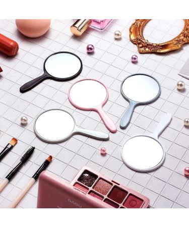 25-Piece Portable Handheld Hand Mirror Set for Women & Girls - Compact Round Mirror for Travel, Camping, Daily Use - White, Pink, Black, Blue, Green - Buy Online on SooperMarket.com