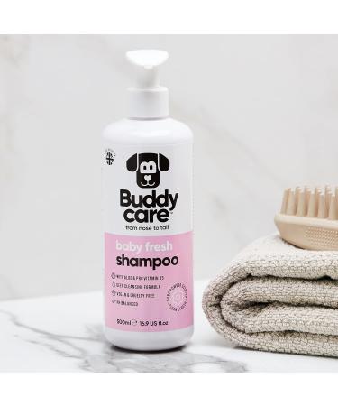 BuddyCare Baby Fresh Dog Shampoo - 3 x 500ml | Puppy Shampoo with Aloe Vera & Provitamin B5 for Dogs 8 Weeks & Older - Fragrant Baby Powder Formula - Buy Online on SooperMarket.com