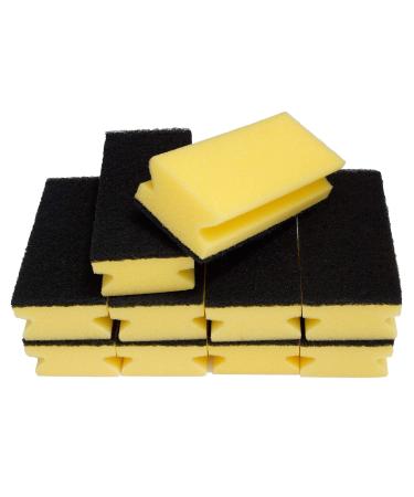 Sonty 10 pieces scourer Jumbo XL sponge black (yellow 15 x 7 x 4 cm) Yellow 15x7x4 cm (pack of 10)