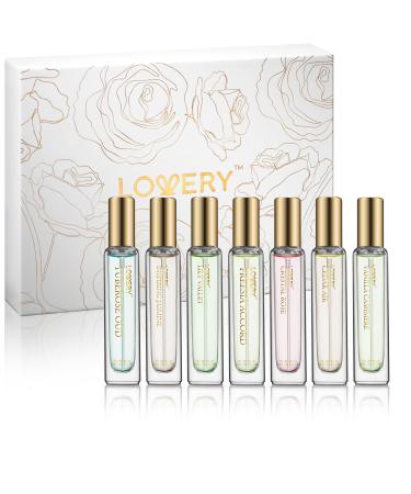 Valentine's Eau de Parfum 15 Piece Discover Set Clean Perfume for Women Travel Perfume for Men Perfume Sampler for Women 7 Assorted Fragrances with 7 Perfumes Pouches Birthday Gifts for Women Floral