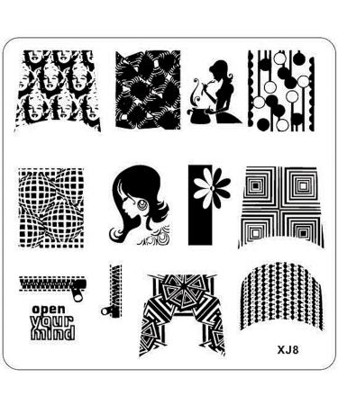 STAMPING STENCIL # XJ-8 Marilyn Open your mind Zipper zip fastener
