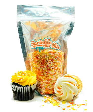 Harvest Candy Corn Blend- Orange White Yellow Cake Pop Cookie Cupcake Cakes Semi-Sweet Edible Confetti Decorations Sprinkles Dessert Jimmies Toppers - 1 LB 16 Oz (1 LB) - Buy Online on SooperMarket.com