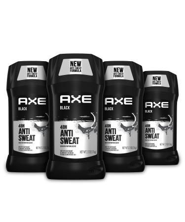 AXE Antiperspirant Stick For Men 48 Hour Sweat And Odor Protection For Long Lasting Freshness Black Frozen Pear & Cedarwood Men's Deodorant 2.7 oz 4 Count