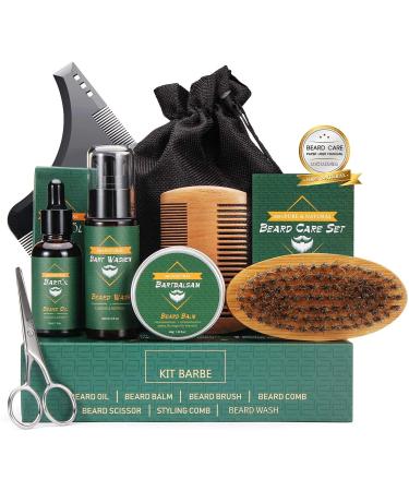 Cusmay beard care set for men 9 partial gifts Bart Set men with naturally bare shampoo beard oil beard balsam beard comb beard beard shears men gift set for Father's Day Valentine's Day Christmas 01