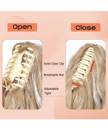 PORSMEER Ponytail Extension Claw Clip Ponytail Hair Extensions Blonde Mix Light Brown Natural Looking Long Curly Wavy Multi Layered Fluffy Synthetic Hairpiece for Women Party Daily Wear 18inch Light Brown with Highlights - Buy Online on SooperMarket.com