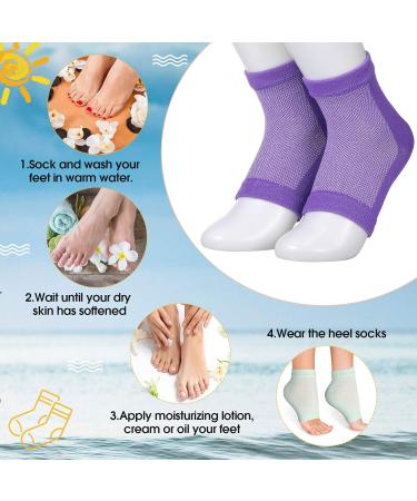 JAGELY Moisturizing Heel Socks - 7 Pairs Spa Gel Socks for Cracked Heels | Repair Dry Skin for Men & Women - Buy Online on SooperMarket.com