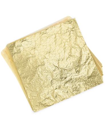 QTADAH Imitation Gold Leaf Sheets 100 Pcs, 5.55.5 Inches - Gold Foil Sheets - Multipurpose & Easy to Use - Suitable for Gilding Artwork, DIY Craft, Nail Art, Picture Frame, Painting & Decoration