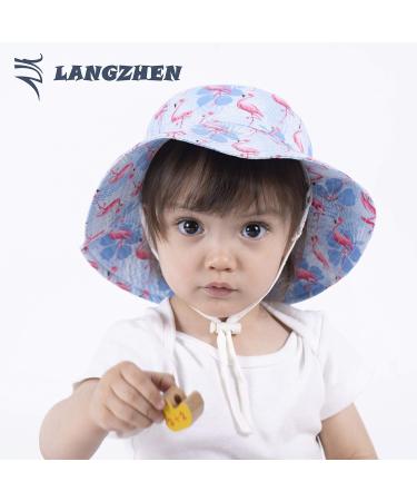 LANGZHEN Baby Girls Sun Protection Beach Hat with Chin Strap - Purple, 1-2 Years - Buy Online on SooperMarket.com