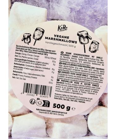 KoRo Vegan Marshmallows 500g - Extra Large Soft & Sweet Vanilla Flavor - International Shipping Available - Buy Online on SooperMarket.com