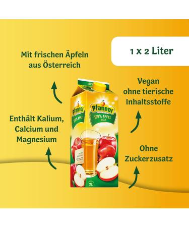 Buy Pfanner 100% Apple Juice - Classic Fruit Juice No Added Sugar - 2L Pack | International Shipping - Buy Online on SooperMarket.com
