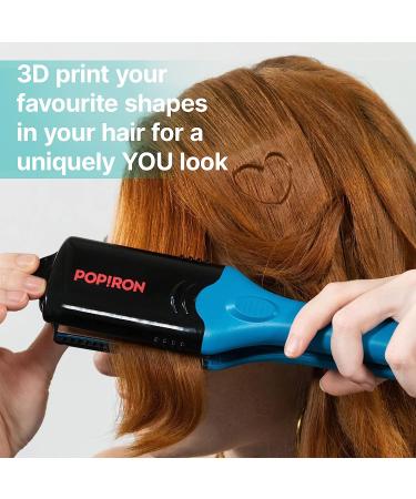 PopIron Hair Straightener & Hair Imprinting Iron - 5 Plates for Straightening, Crimping & Fun Shapes | Ideal for Hair Art & Festivals - Buy Online on SooperMarket.com