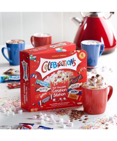 Christmas Celebrations Hot Chocolate Gift Box - Limited Edition 8 Sachets & 3 Toppings Creation Station 265g with Card - Perfect Stocking Filler or Secret Santa Gift - Buy Online on SooperMarket.com