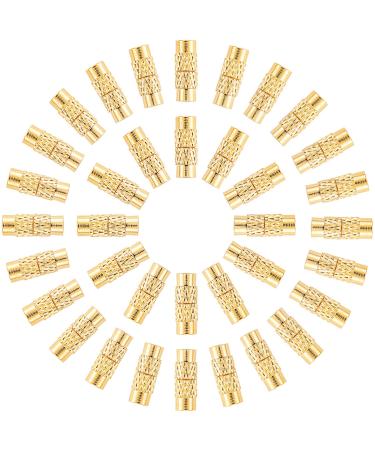 PH PandaHall Screw Twist Clasps  50 Sets 12x4mm Brass Barrel Jewelry End Tip Caps 1mm Hole Tube Fastener Cord End Caps for DIY Bracelet Necklace Jewelry Making  Golden