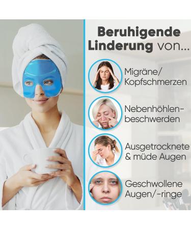 ICEHOF Eye Cooling Mask - Gel Eye Mask for Migraine Relief - Comfortable Upper Material with Storage Bag - Effective Forehead to Cheek Cooling Glasses - Buy Online on SooperMarket.com