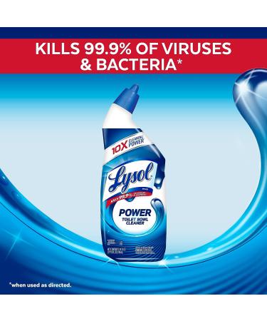 Lysol Power Toilet Bowl Cleaner Gel - 24oz (9 count) | Disinfecting & Stain Removal Formula - Buy Online on SooperMarket.com