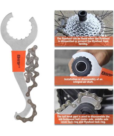 7-Piece Bike Tools Set with Multi Cassette Removal Tool, Chain Whip, Crank Puller, and Spanner - Portable Emergency Accessories Kit - Buy Online on SooperMarket.com