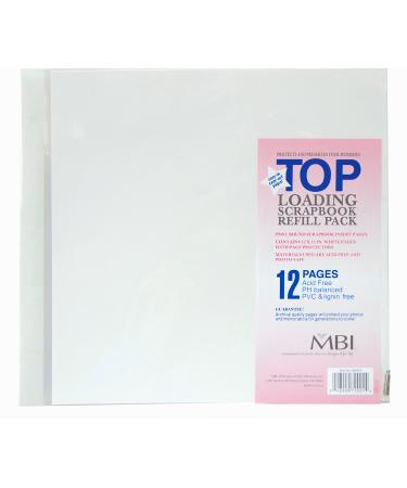 MCS MBI 12x12 Inch Scrapbook Expansion Page Refills 6 Count (899676) 12 pages. 12 by 12