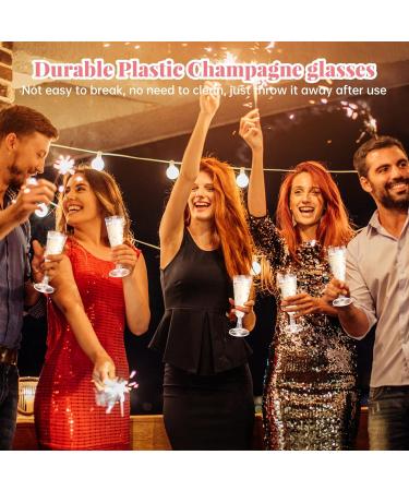 200 Pcs Clear Plastic Champagne Flutes - Disposable Toasting Glasses for Wedding & Parties - Buy Online on SooperMarket.com