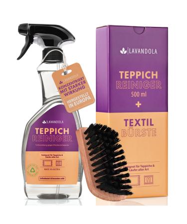 Lavandola carpet cleaner set (500 ml) with a brush - strong against spots and smells - deep -effective carpet cleaner & carpet cleaner