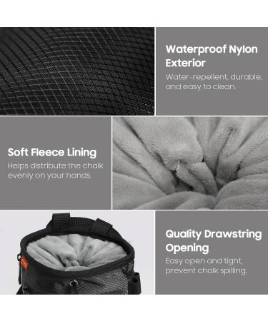 Buy Moko Waterproof Climbing Chalk Bag & Brush | Adjustable Belt 2 Storage Pockets | Ideal for Bouldering & Gymnastics - International Shipping Available - Buy Online on SooperMarket.com