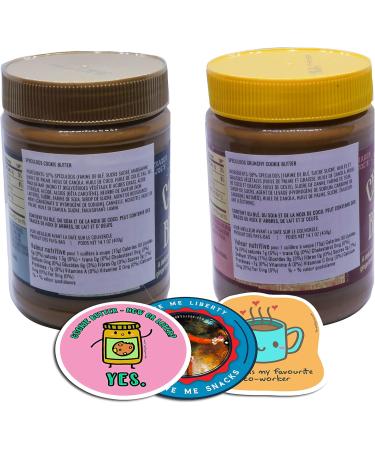 TJ s Cookie Butter Combo | Speculoos Original and Crunchy Cookie Butter (2-Pack) + Meme Stickers - Buy Online on SooperMarket.com