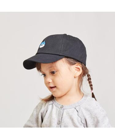 LANGZHEN Kids Cotton Baseball Cap Hat | Adjustable Sun Hat for Boys & Girls 2-4 Years | Embroidered Black - Buy Online on SooperMarket.com