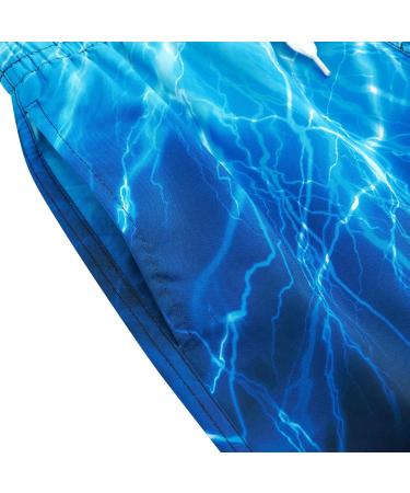 Buy Tuonroad Boys' 3D Print Swimming Shorts | Fast Drying & Funny Beach Trunks for Ages 5-14 | Blue Lightning Design - Buy Online on SooperMarket.com