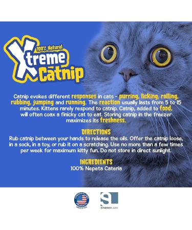 Xtreme Catnip Leaf 0.5 oz - 100% Natural & Organically Grown | Super Concentrated Non-Addictive Catnip Leaves for Fun Cat Treats, Toys, Scratching Posts & More - Buy Online on SooperMarket.com
