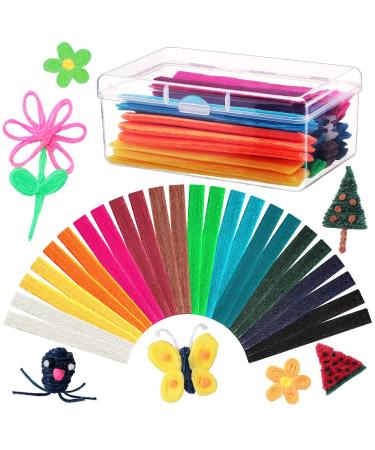 Wax Craft Sticks for Kids Bendable Sticky Yarn Molding Sculpting Sticks in 13 Colors with Plastic Storage Box for Handicraft DIY School Project Supplies (600 Pieces)