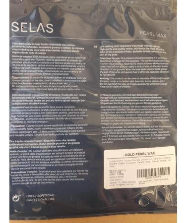 Depilatory wax in pearls Gold 1kg SELAS. Hair removal without bands for all areas and skin types especially sensitive skin. - Buy Online on SooperMarket.com