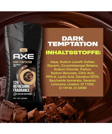 AX 3-in-1 Shower Gel & Shampoo Dark Textation XL - 400ml (4 Pack) | Long-Lasting Freshness & Dermatologically Tested - Buy Online on SooperMarket.com