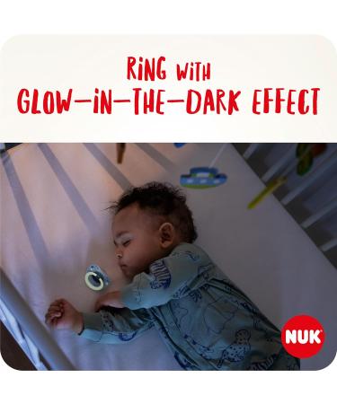 Nuk Signature Pacifier with Light Effect | BPA-Free Silicone | 18-36 Months | Red Heart | 2-Pack - Perfect for Toddlers - Buy Online on SooperMarket.com