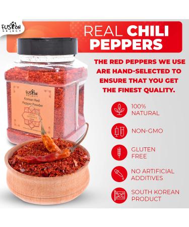 Fusion Select Korean Premium Non-GMO Gluten Free Red Chili Pepper Flakes Powder - Gochugaru for Kimchi Seasoning 6 Oz - Buy Online on SooperMarket.com