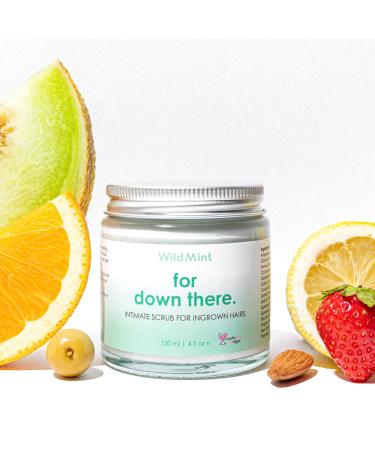 WildMint Intimate Scrub for down there| Ingrown Hairs Razor Bumps Hyperpigmentation | Natural Bikini Line Exfoliator for Shaving Routine | Removes Dead Skin | UK Made Vegan & Cruelty-Free | 120ml