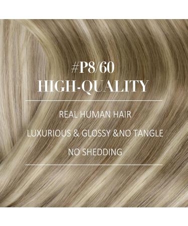 Youngsee 40 cm Clip In Extensions - Real Remy Hair Light Brown & Blonde 120g (7 Pieces) - Buy Online on SooperMarket.com