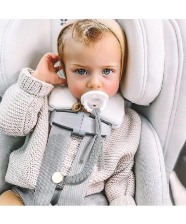 Shop Kowlone 2-Pack Cotton Pacifier Clips for Girls - Braided Dummy Holders in Gray and Star Blue - Ideal Baby Shower Gift - Buy Online on SooperMarket.com