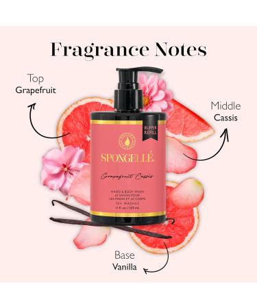 SPONGELL Grapefruit Cassis Refill Hand & Body Wash - Luxury Soap with Zesty Grapefruit & Vanilla | 11 fl. oz. - Nourishing International Shipping Available - Buy Online on SooperMarket.com