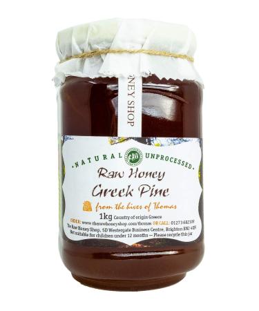 Thomas' Artisan Raw Greek Pine Honey (1kg) - Thick Cold-pressed Antibacterial Honey Unpasteurised Coarse Filtered/The Raw Honey Shop