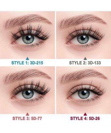 MAGEFY 20 Pairs Faux Mink Eyelashes Set | Natural to Dramatic Long Styles | Handmade, Reusable, Soft Fake Lashes | Glitter Portable Boxes | 16mm-20mm | 20 Pairs-4 Styles - Buy Online on SooperMarket.com
