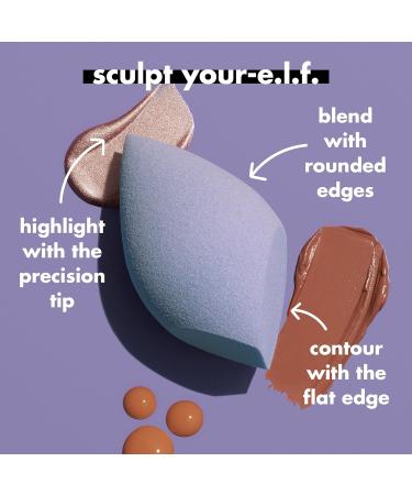 e.l.f. Precision Sculpting Sponge 3-in-1 Sponge For Contouring and Blending To A Smooth Finish Ideal For Cream and Powder Formulas Vegan and Cruelty-Free - Buy Online on SooperMarket.com