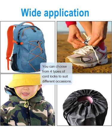 ZUSHALLMY 48pcs Upgraded Plastic Cord Lock - Drawstring Clip with Spring Toggle Stoppers for Shoelaces & Paracord - Buy Online on SooperMarket.com