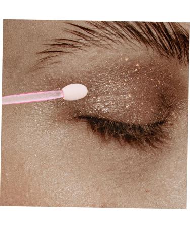 BELLIFFY 100pcs Eye Shadow Stick Girl Eyeshadow Makeup Brush Dual Side Eyeshadow Brushes Pink Rubber Cotton 6.20X0.50X0.50CM Pink - Buy Online on SooperMarket.com