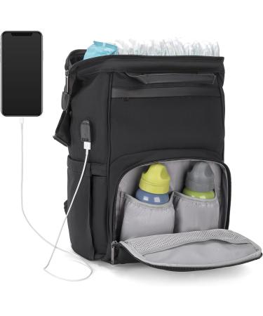 Osann Diaper Backpack - Large Capacity Black Oxford | Ultimate Storage + Phone Port - Buy Online on SooperMarket.com