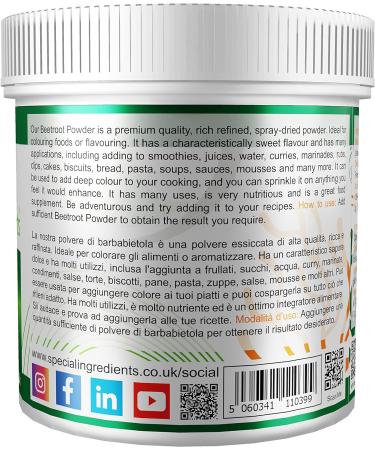 Beetroot Powder 100g Premium Quality Natural Food Colour Non-GMO Gluten Free - Recyclable Container 100 g - Buy Online on SooperMarket.com