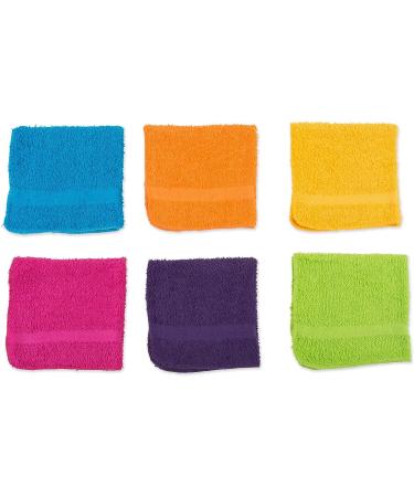 Set of 24 Assorted Bright Colored Premium Washcloths - Contemporary Home Living - Buy Online on SooperMarket.com