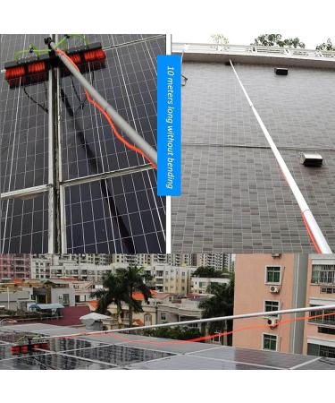 photovoltaic cleaner window cleaning pole 5m-12m Window Cleaning Telescopic Pole Water Fed Extendable Brush Suitable for Cleaner Conservatory Roof Photovoltaic Panel Cleaning Photovoltaic Pa 30cm Brush 8m Pole - Buy Online on SooperMarket.com